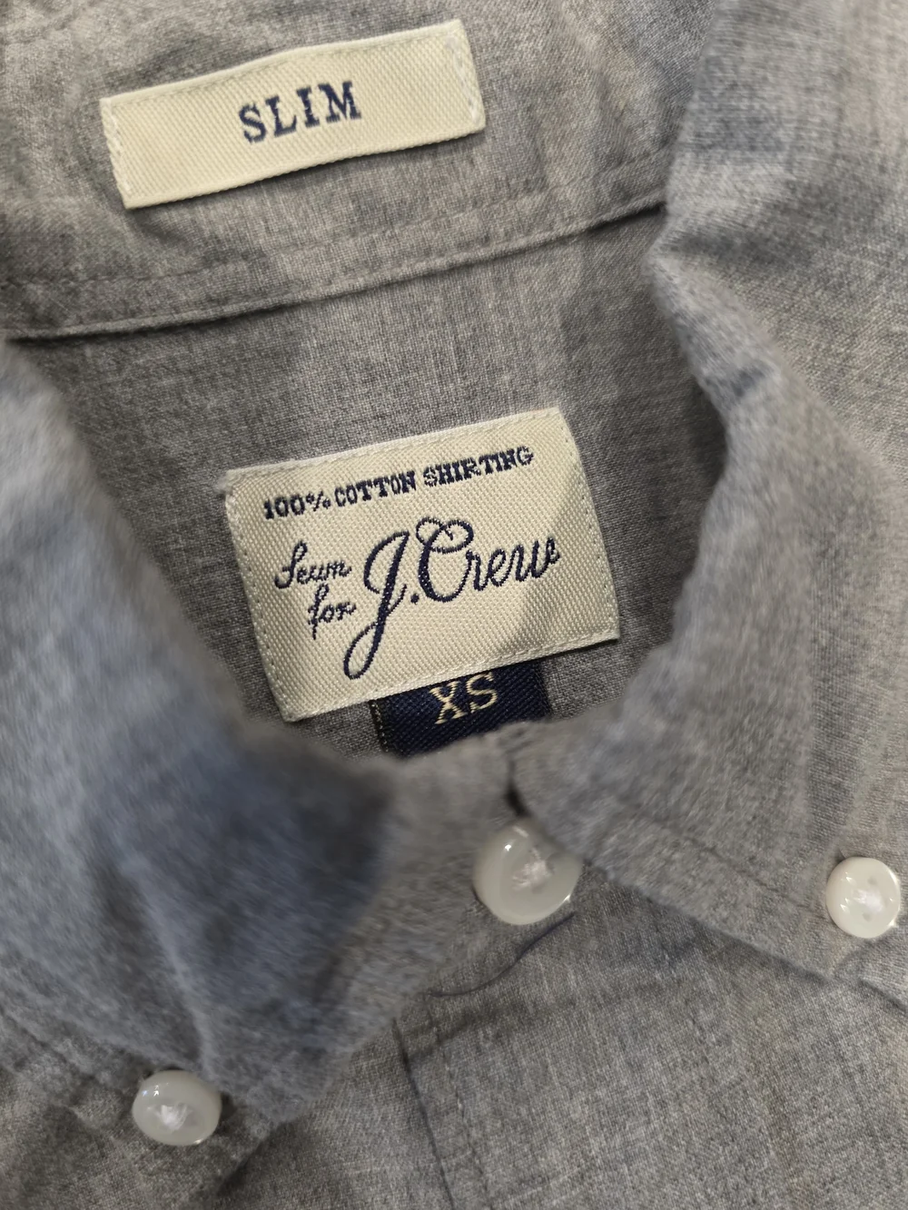 J.Crew Slim Fit Oxford Button Down Shirt Grey Men's Size XS
